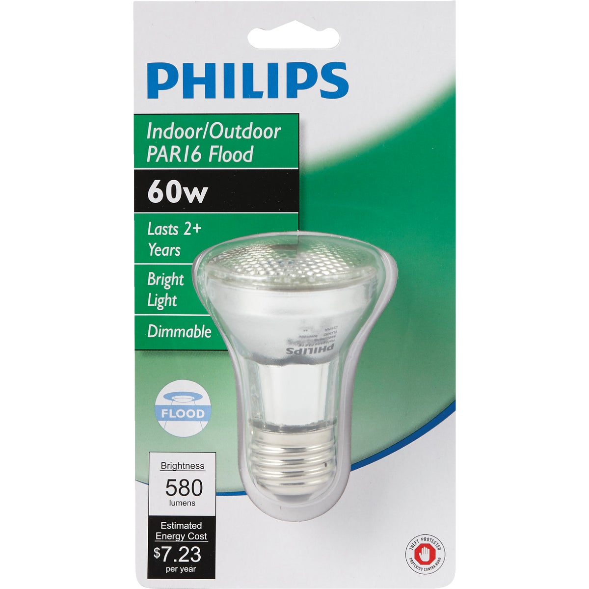 Philips 75W Equivalent Clear Medium Base PAR16 Halogen Floodlight Light Bulb