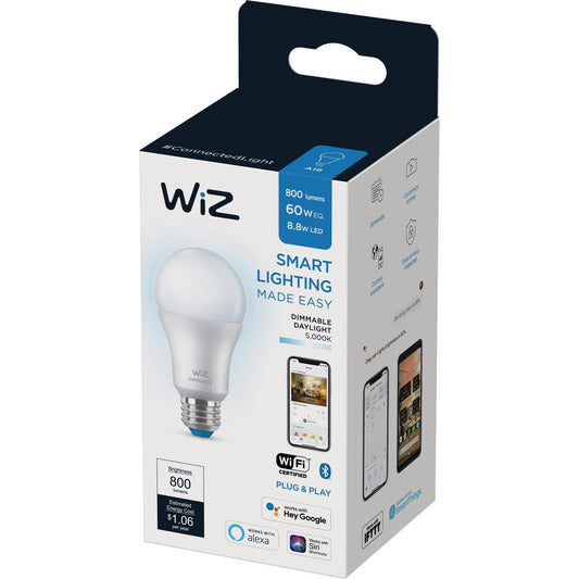 Wiz 60W Equivalent Daylight A19 Medium Dimmable Smart LED Light Bulb