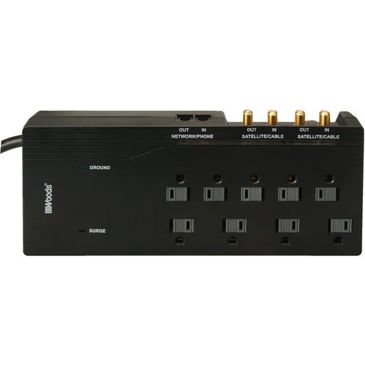 Coleman Cable 9-Outlet 3500J Black Surge Protector Strip With 6 Ft. Cord