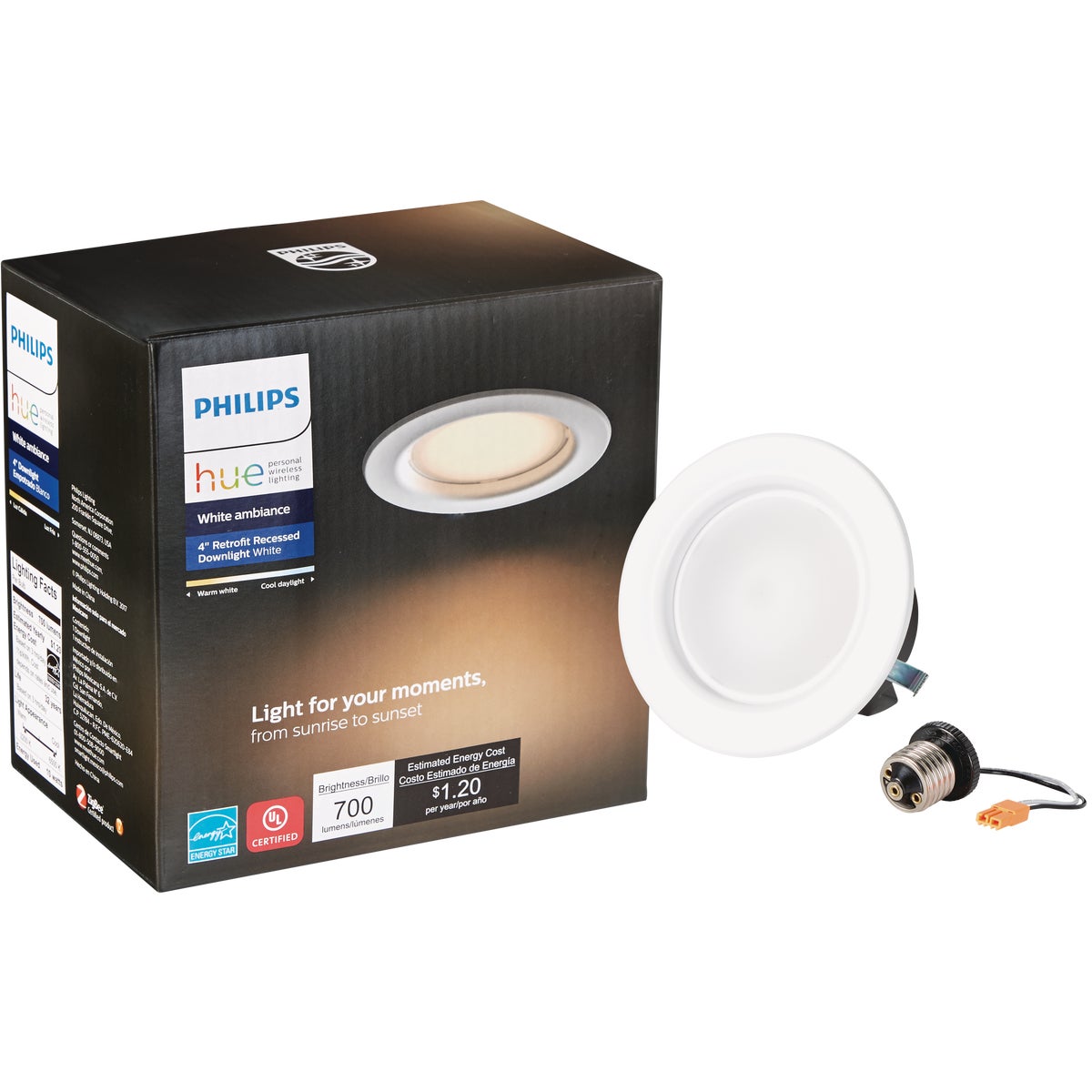 Philips Hue 4 In. Retrofit IC Rated White Downlight Recessed Kit