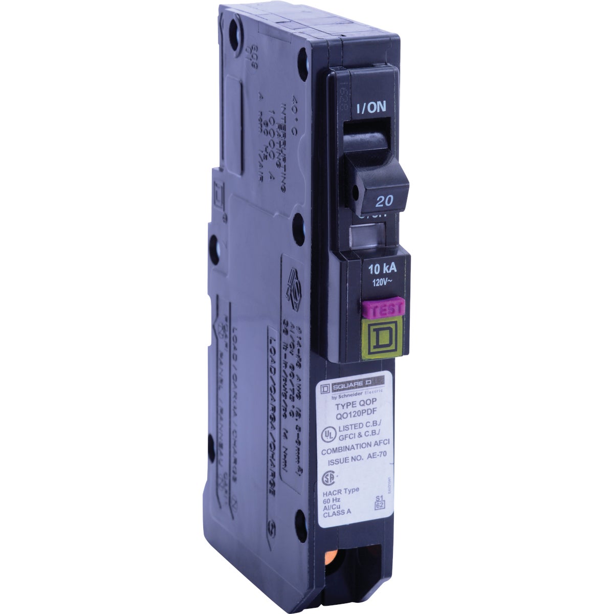 Square D QO 20A Single-Pole Dual Function Circuit Breaker