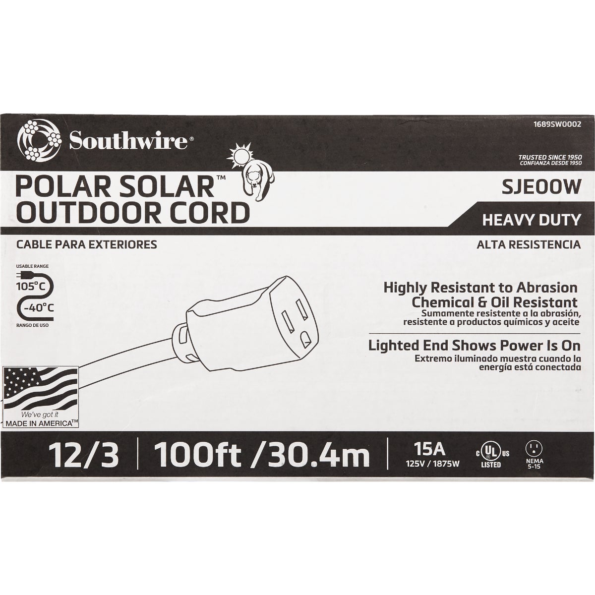 Coleman Cable 100 Ft. 12/3 Cold Weather Extension Cord