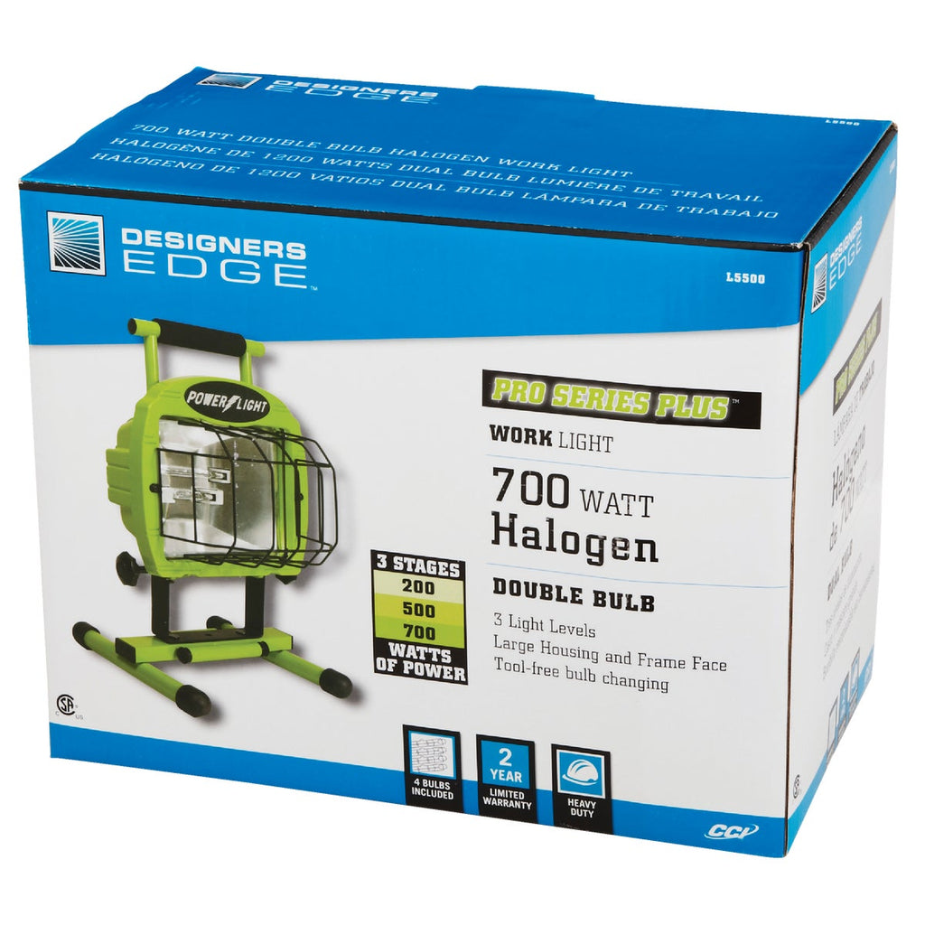 Designers Edge Power Light 11,200 Lm. Halogen H-Stand Portable Work Light