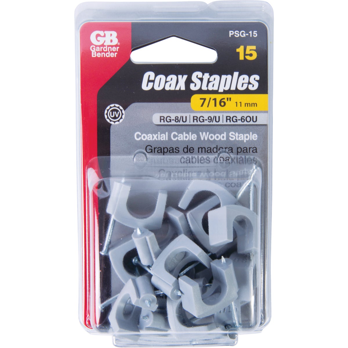 Gardner Bender 7/16 In. Polyethylene Gray UV Resistant Coaxial Staple (15-Count)