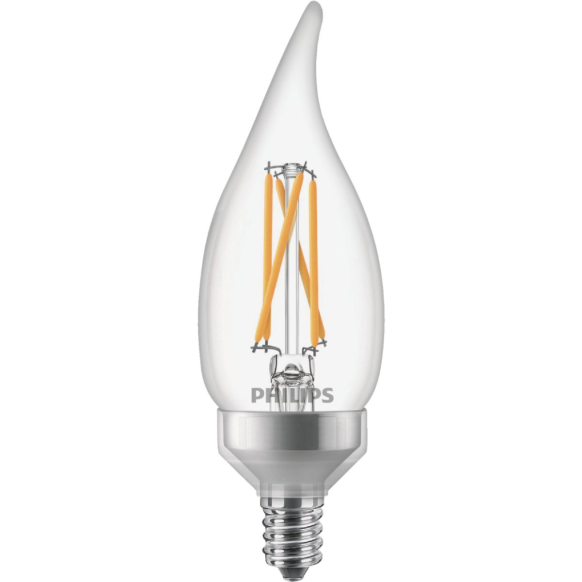 Philips Warm Glow 60W Equivalent Soft White BA11 Candelabra Dimmable LED Decorative Light Bulb (3-Pack)