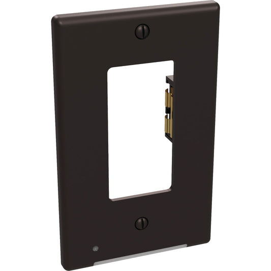 Westek LumiCover 1-Gang Plastic Nightlight Rocker Wall Plate, Bronze