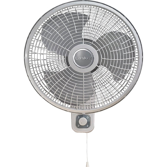 Lasko 16 In. 3-Speed White Oscillating Wall-Mount Fan