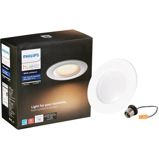 Philips Hue 5 In./6 In. Retrofit IC Rated White Downlight Recessed Kit