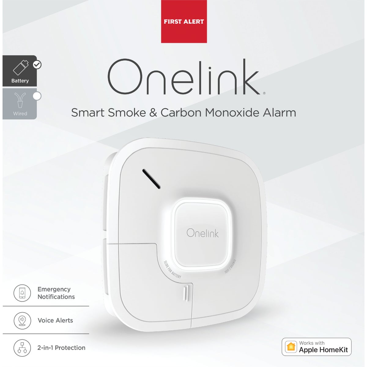 First Alert Onelink Battery Operated Photoelectric Smart Carbon Monoxide and Smoke Alarm