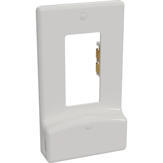 Westek LumiCover 1-Gang Plastic Nightlight USB Rocker Wall Plate, White