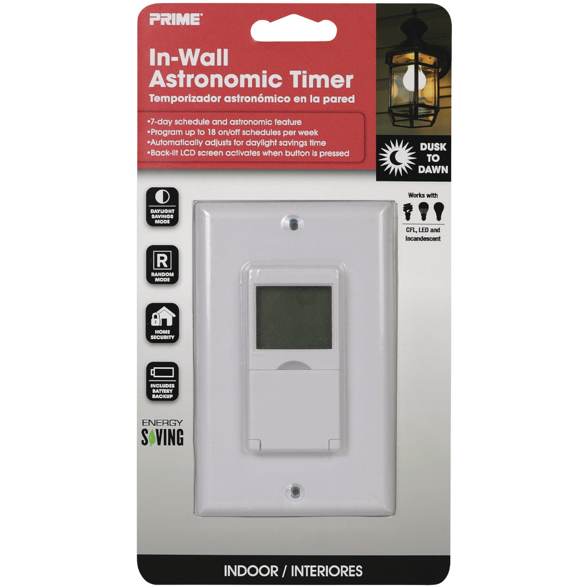 Prime 125V In-Wall Astronomic 7-Day Timer