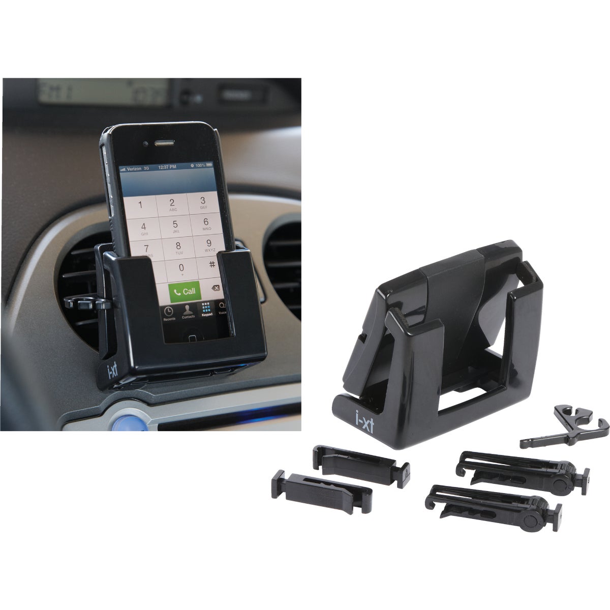 Custom Accessories Vent Mount Black Cell Phone Holder