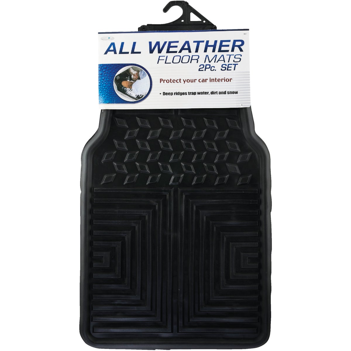 Custom Accessories Black Rubber Alll Season Floor Mat (2-Piece)