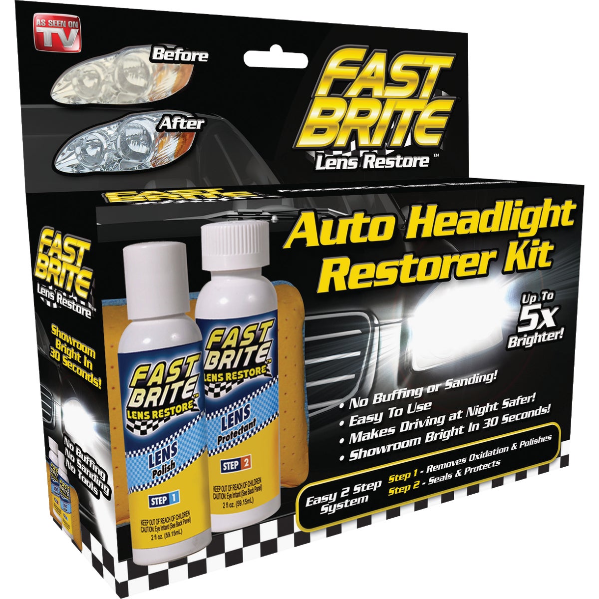 Fast Brite Auto Headlight Restorer Kit