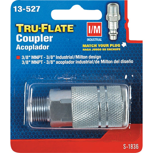 Tru-Flate Industrial/Milton Series Push-to-Connect 3/8 In. MNPT Coupler