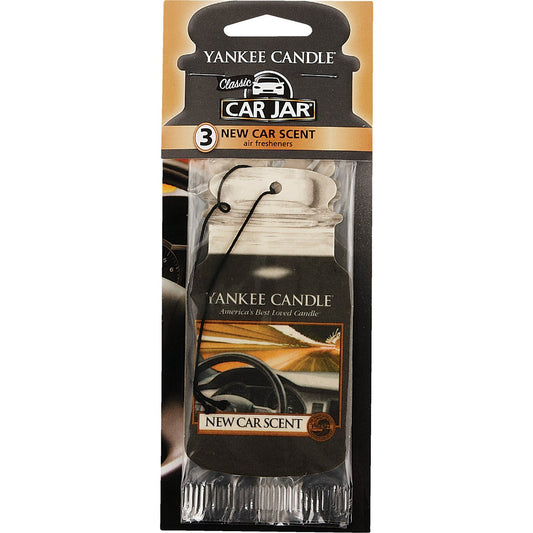 Yankee Candle Car Jar Classic Car Air Freshener, New Car Scent (3-Pack)