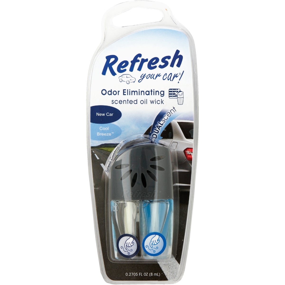 Refresh Your Car Oil Wick Car Air Freshener, New Car/Cool Breeze