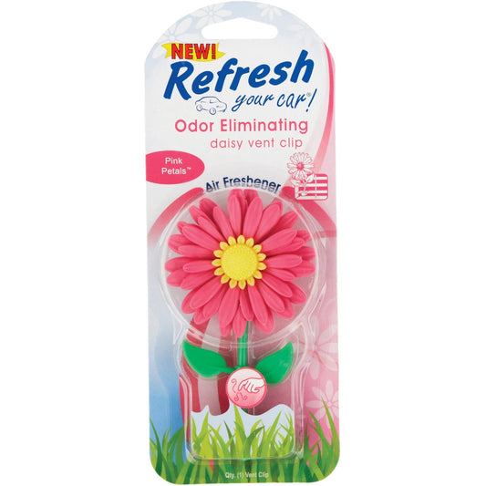 Refresh Your Car Daisy Car Air Freshener, Pink Petals