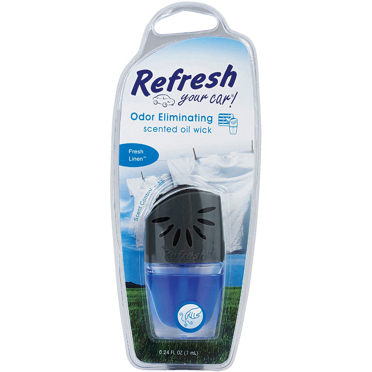 Refresh Your Car Oil Wick Car Air Freshener, Fresh Linen