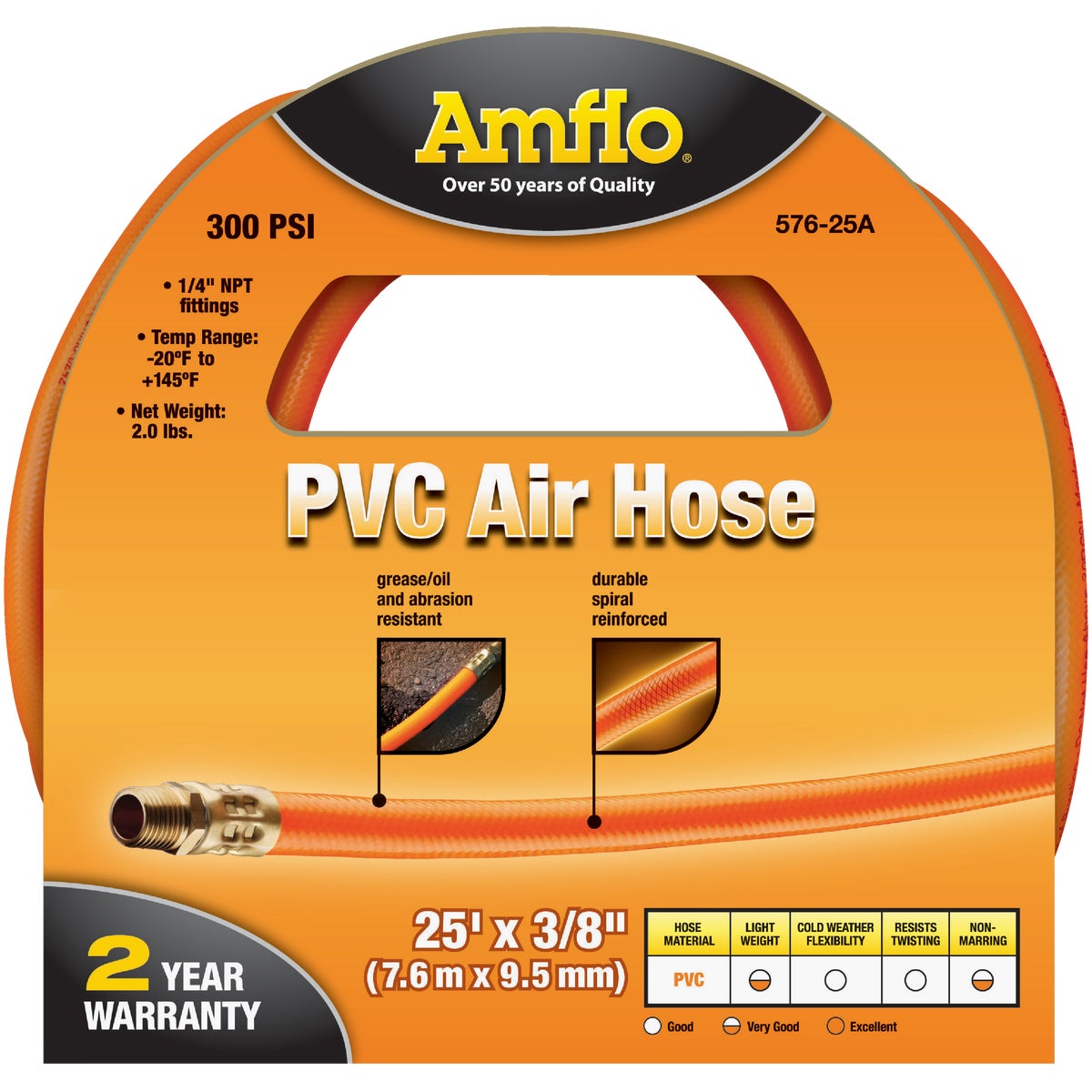 Amflo 3/8 In. x 25 Ft. PVC Air Hose