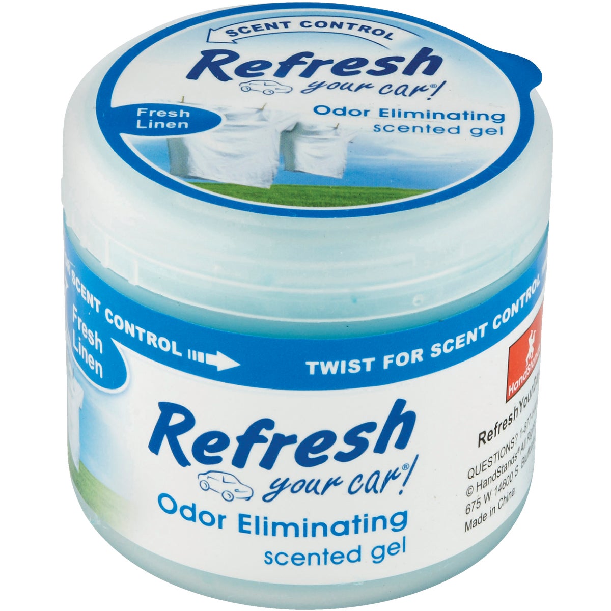 Refresh Your Car Gel Car Air Freshener, 4.5 Oz. Fresh Linen