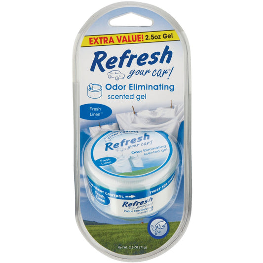 Refresh Your Car Gel Car Air Freshener, 2.5 Oz. Fresh Linen