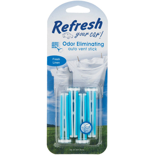 Refresh Your Car Vent Stick Car Air Freshener, Fresh Linen (4-Pack)