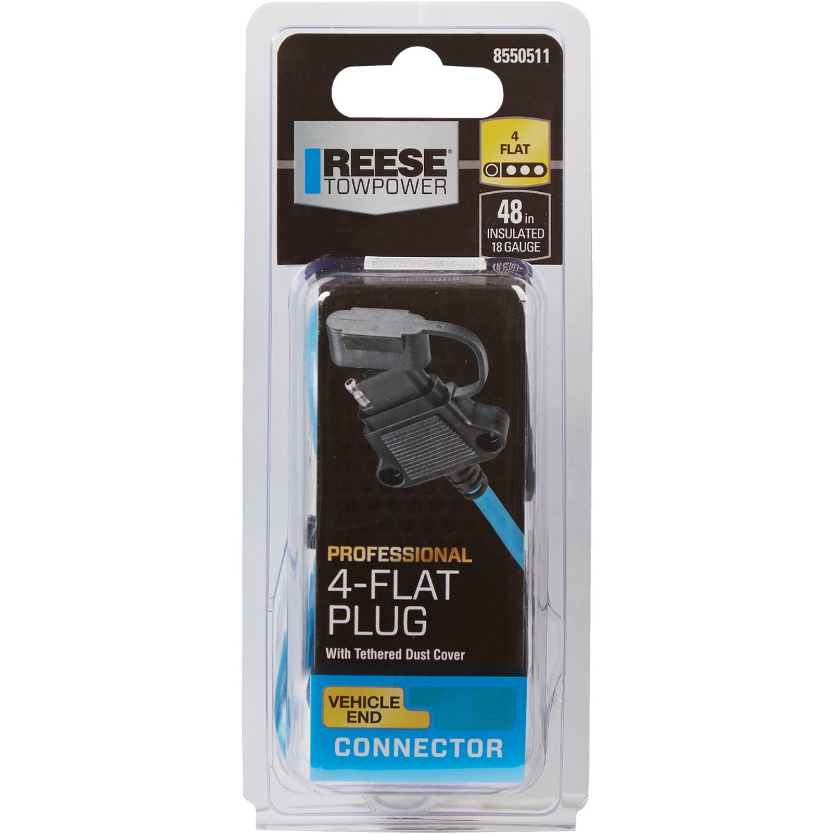 Reese Towpower Professional 4-Flat 48 In. Vehicle Side Connector