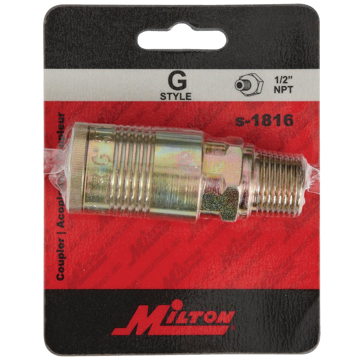 Milton 1/2 In. MNPT Steel Coupler