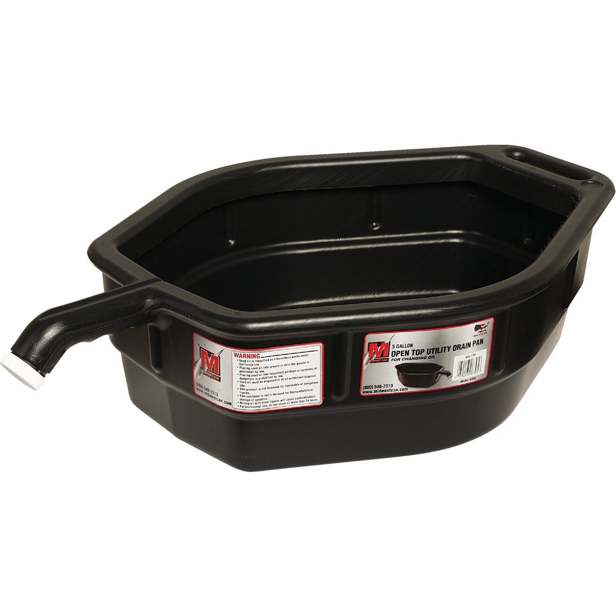 Midwest Can 5 Gal Black Polyethylene Oil Drain Pan