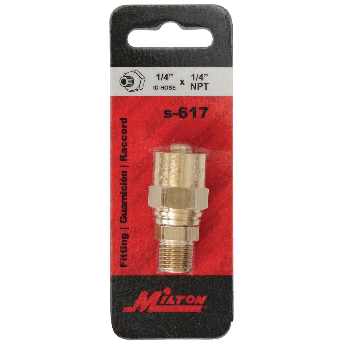 Milton 5/8 In. O.D. 1/4 In. MNPT Brass Reusable Hose End