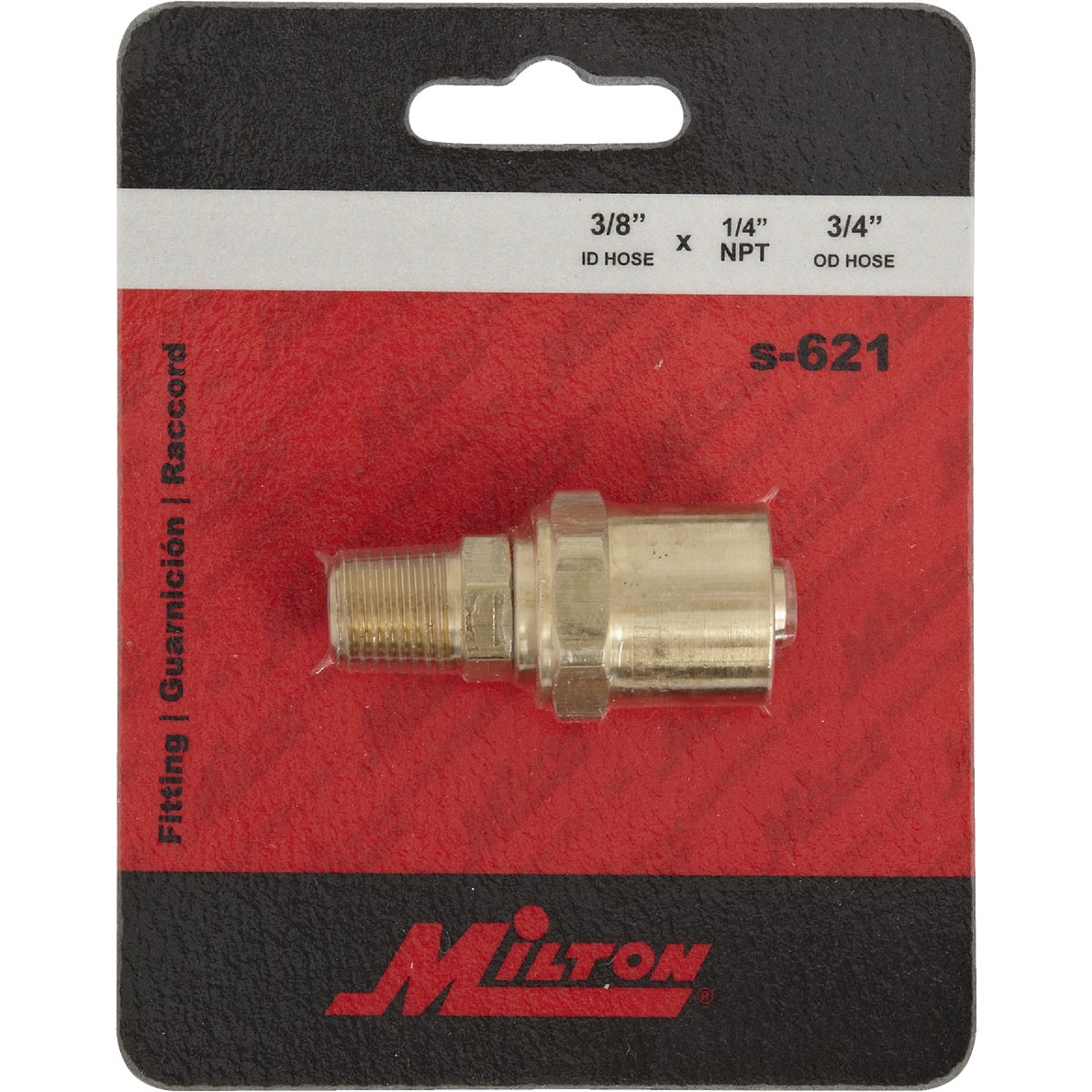 Milton 3/4 In. O.D. 1/4 In. MNPT Brass Reusable Hose End