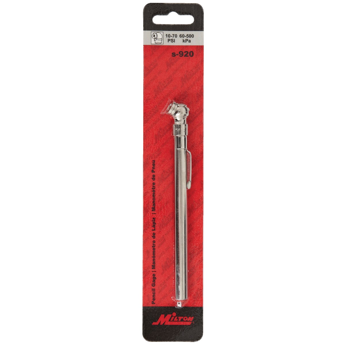 Milton 10-70 psi Chrome-Plated Tire Gauge