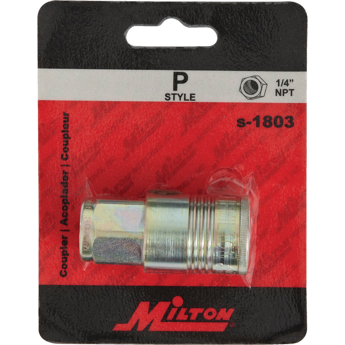 Milton P-Style 1/4 In. FNPT Heavy-Duty Steel Coupler