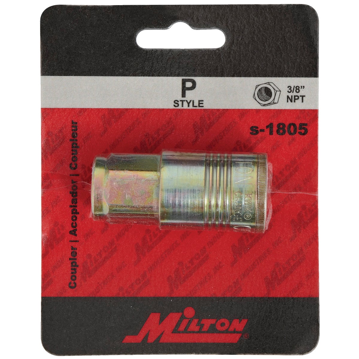 Milton P-Style 3/8 In. FNPT Heavy-Duty Steel Coupler