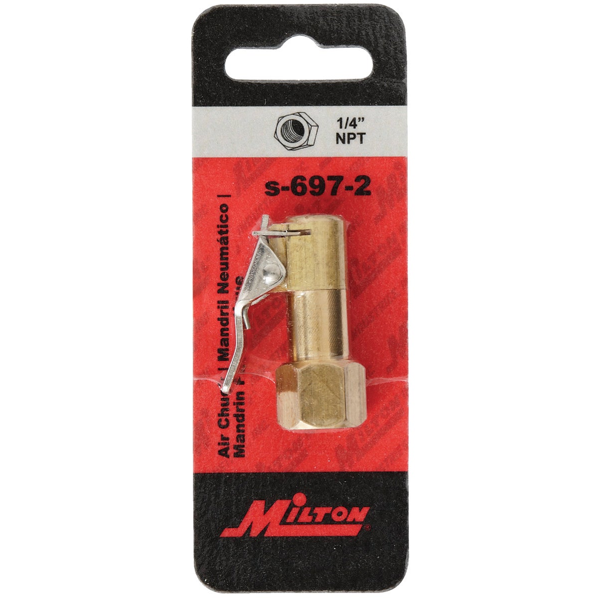 Milton 1/4 In. FNPT 150 psi Euro Style Hose Barb Air Chuck