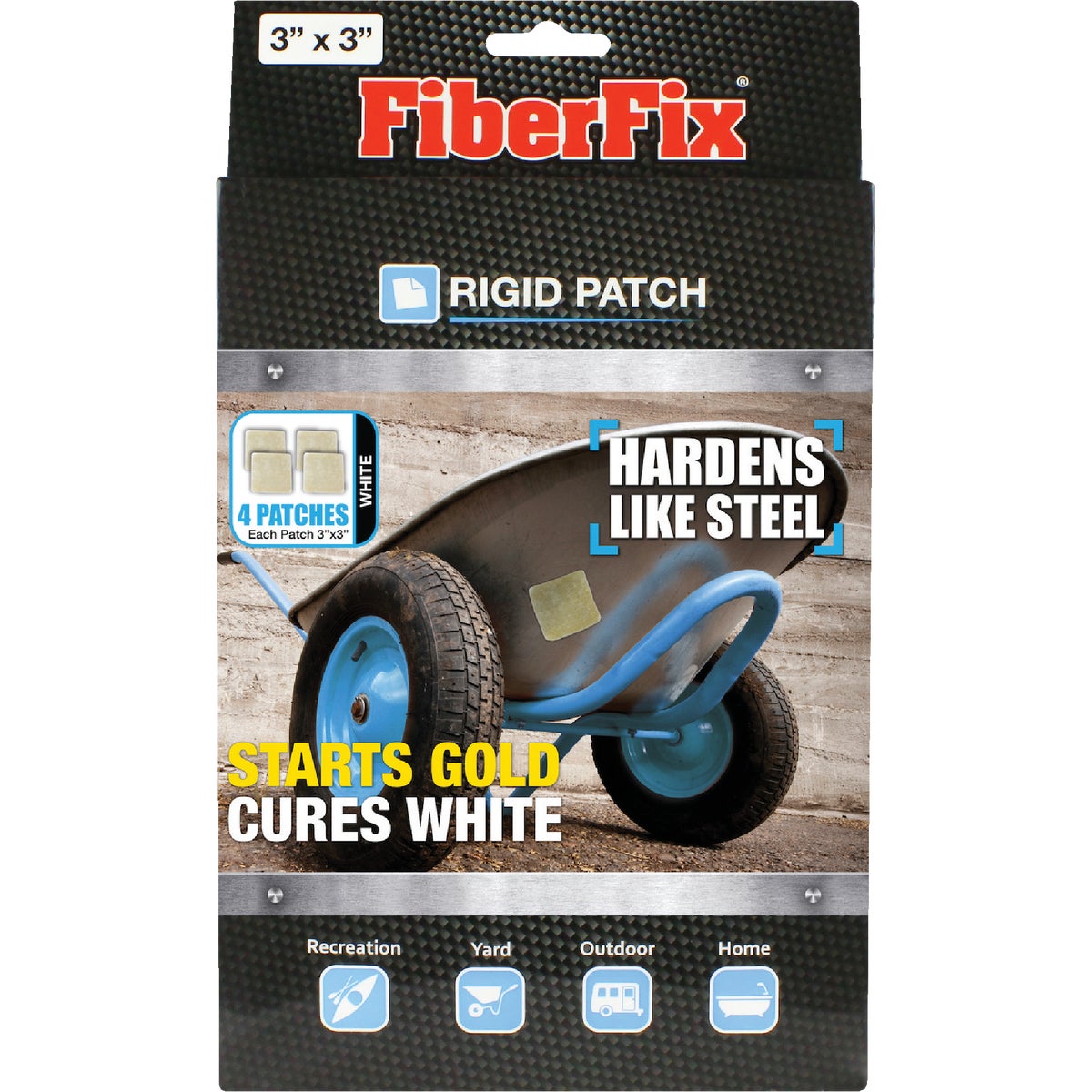 FiberFix Rigid Patch 3 In. x 3 In. Repair Patch (4-Pack)