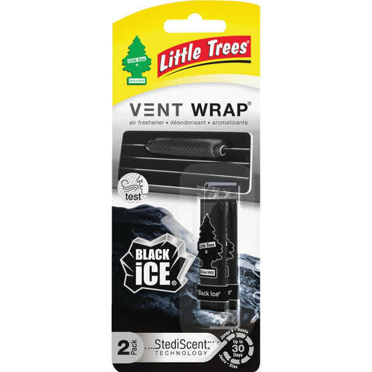 Little Trees Vent Wrap Car Air Freshener, Black Ice (2-Pack)