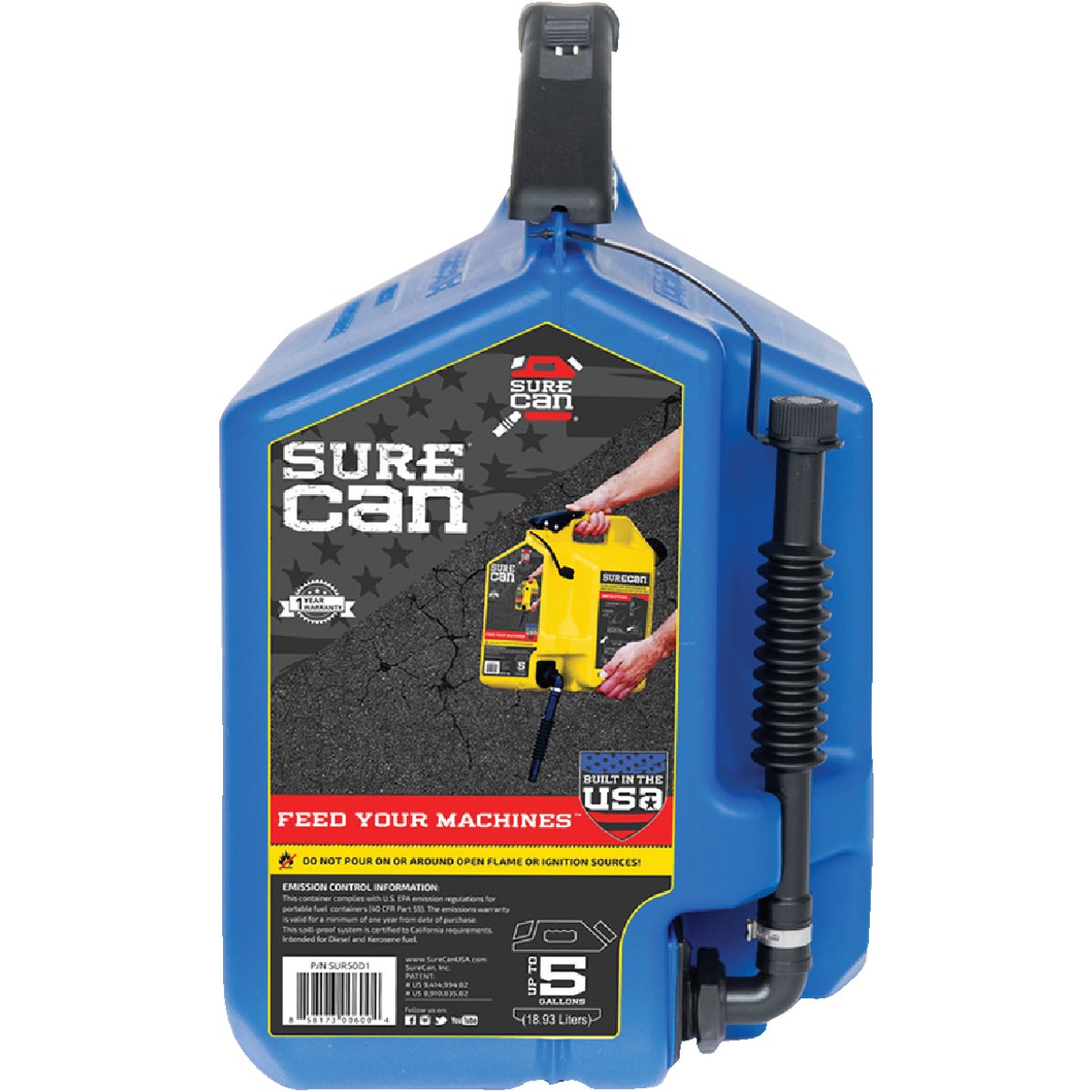 SureCan 5 Gal. Plastic Kerosene Can, Blue