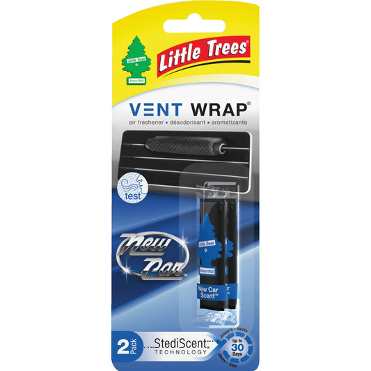 Little Trees Vent Wrap Car Air Freshener, New Car Scent (2-Pack)