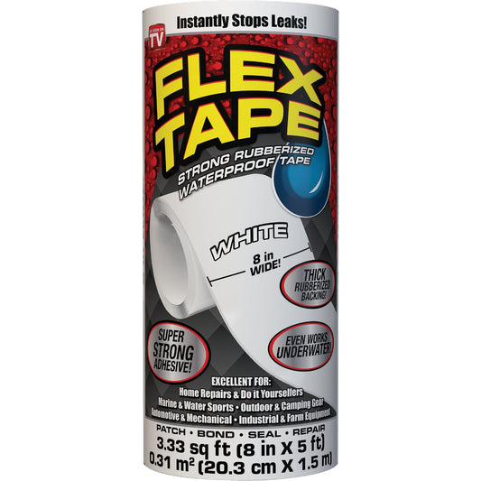 Flex Tape 8 In. x 5 Ft. Repair Tape, White