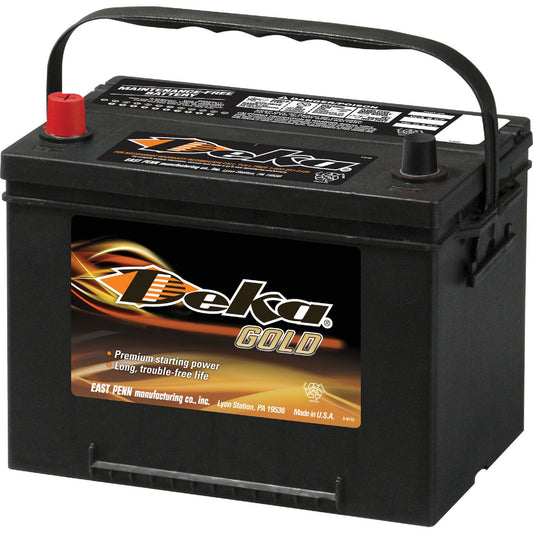 Deka Gold 12-Volt 690 CCA Automotive Battery, Top Post Left Front Positive Terminal