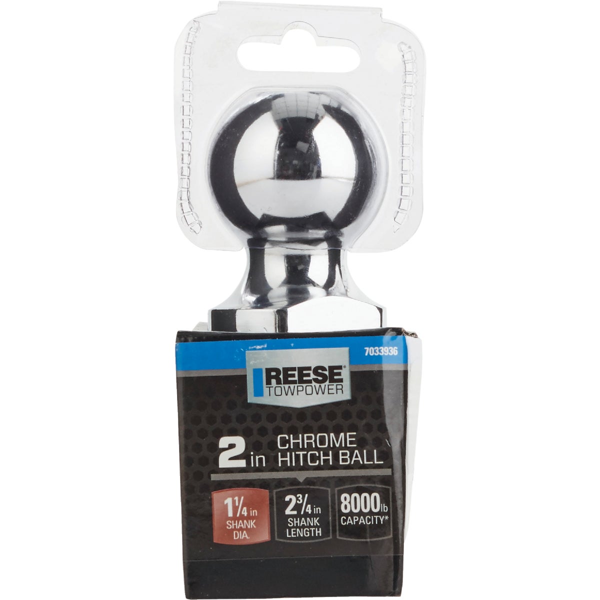 Reese Towpower Class IV Hitch Ball, 2 In. x 1-1/4 In. x 2-3/4 In.