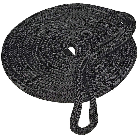 Seachoice 1/2 In. x 25 Ft. Black Double Braid Nylon Dock Line