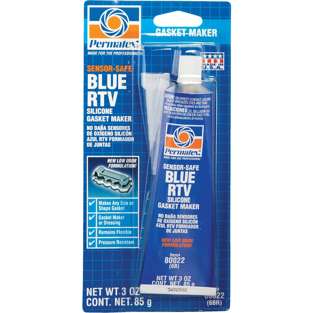 Permatex 3 Oz. Sensor-Safe Blue RTV Silicone Gasket Maker