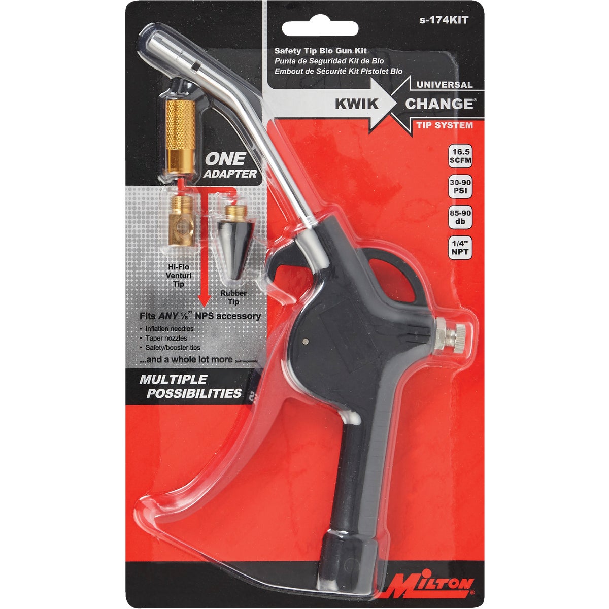 Milton Kwik Change 1/4 In. NPT Blow Gun Kit