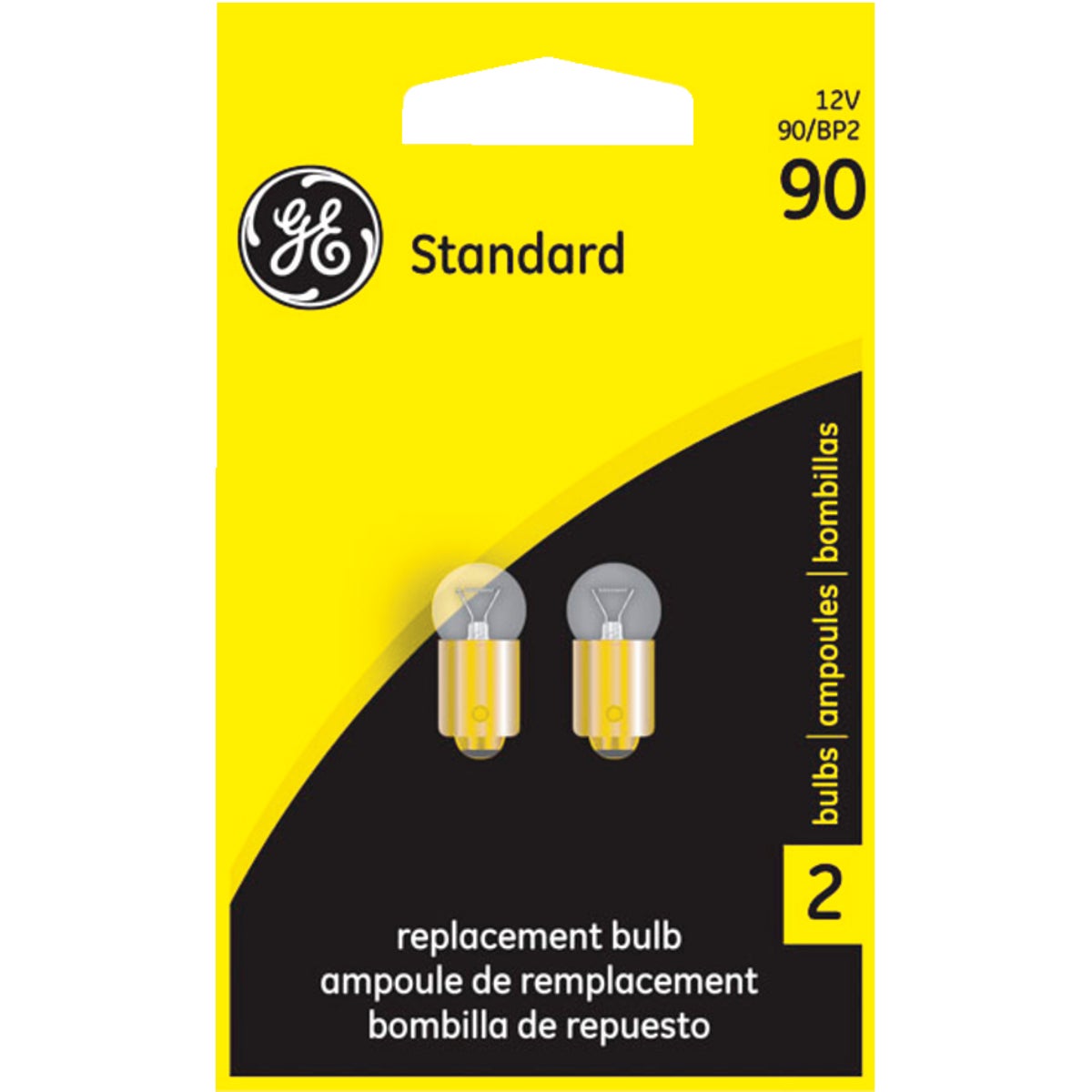 GE 12V 90 Miniature Incandescent Automotive Bulb (2-Pack)