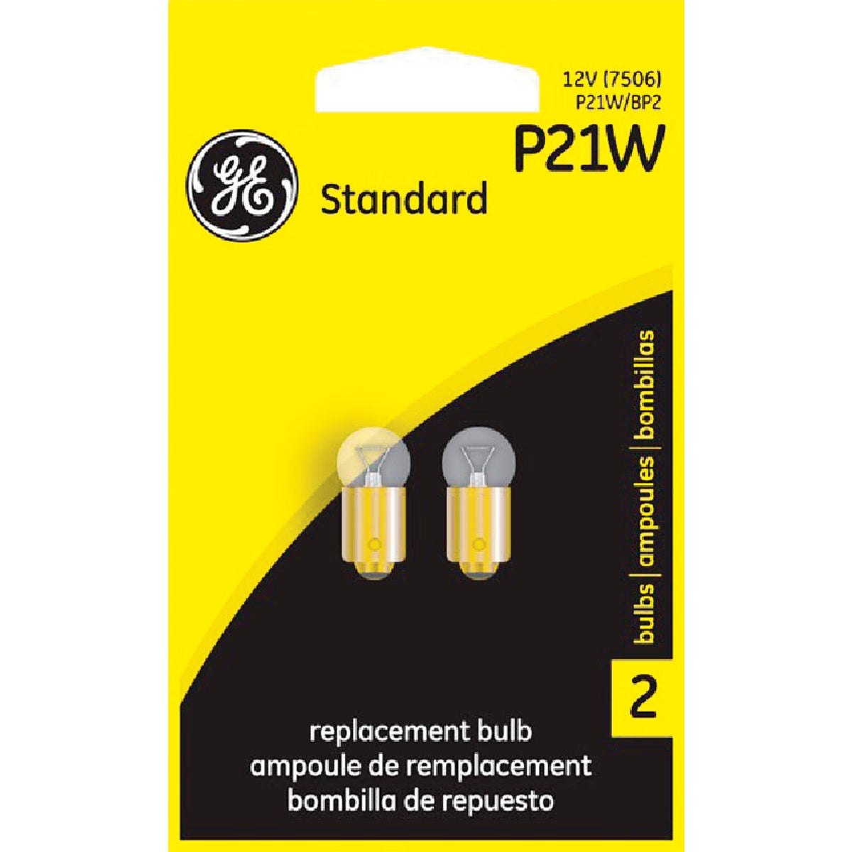 GE 12V P21W Miniature Incandescent Automotive Bulb (2-Pack)