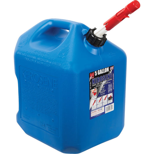 Midwest Can 5 Gal. Plastic Kerosene Fuel Can, Blue