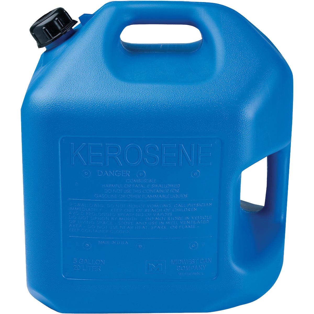 Midwest Can 5 Gal. Plastic Kerosene Fuel Can, Blue